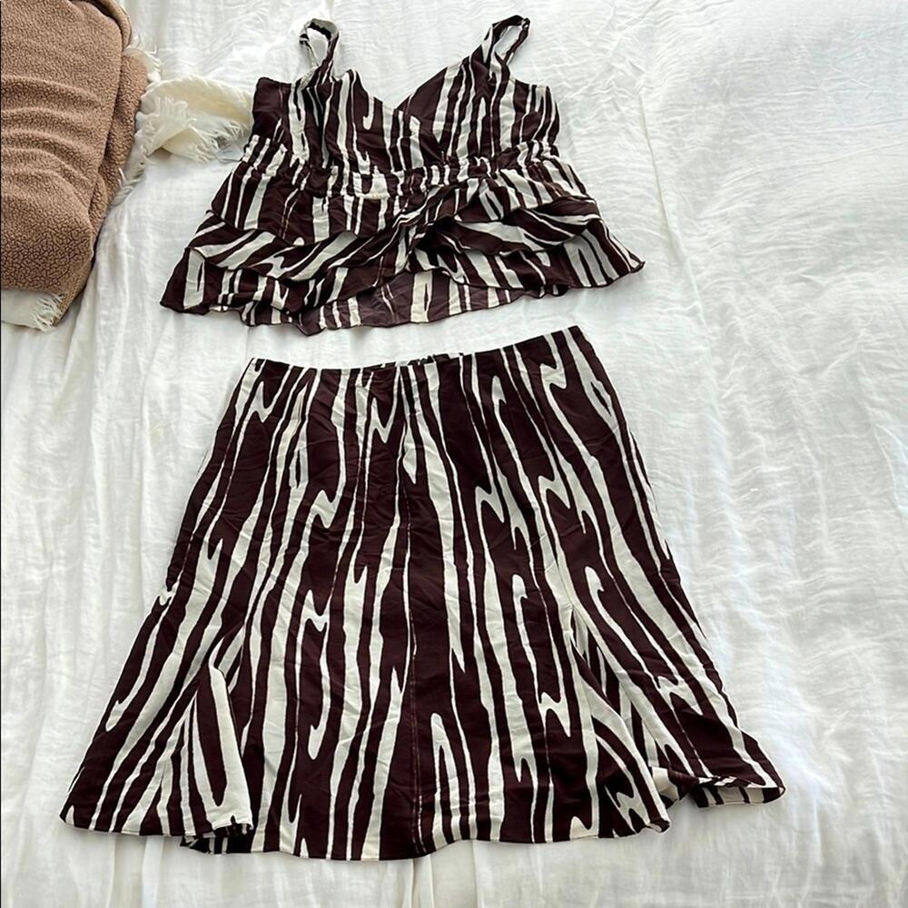 Vintage Y2K Think Tank 2 Piece Animal Print Set - Tank and Skirt 8/M